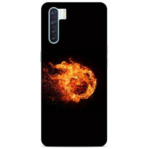 Lopard Oppo A91 Uyumlu Kılıf FireX (29) Arka Koruma Kılıfı Ateş Topu