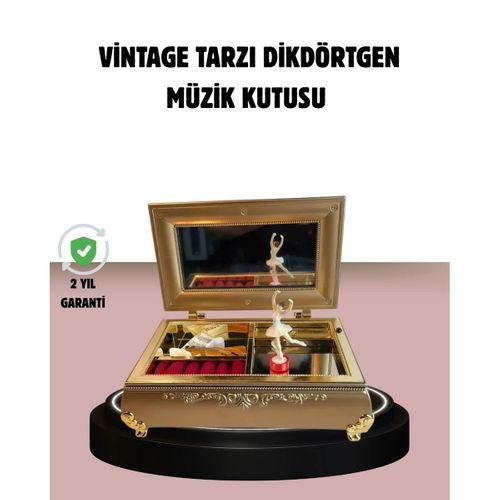 Balerinli Müzikli Takı Kutusu Piyano Tasarım Kız Çocuk Hediyelik