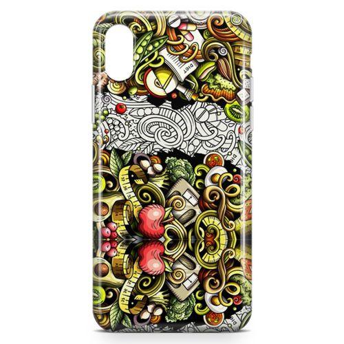 Apple iPhone XS Kılıf Diyet Doodle Arka Kapak Koruma Desenli Full Koruyucu