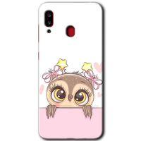 Galaxy A30 Kılıf HD Desen Baskılı Arka Kapak - Sevimli Baykuş + Kırılmaz Cam