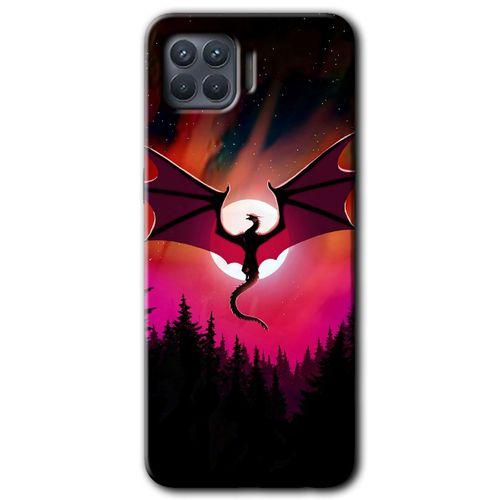 Oppo Reno 4 Lite Kılıf HD Desen Baskılı Arka Kapak - Dragon Night + Kırılmaz Cam