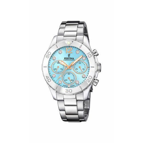 Festina F20603/4 Quartz Çelik Gri Mavi Kadran 39 mm Kadın Kol Saati