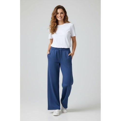 Kadın İki İplik Rahat Kalıp Yüksek Bel Geniş Paça Pantolon SPR26EAK988