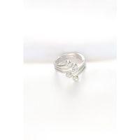 Topçuk Model Zirkon Taşlı Silver Renk Ayarlanabilir Yüzük