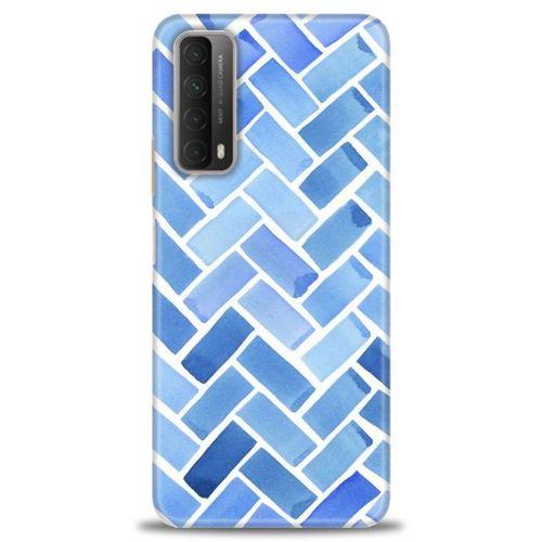 Huawei P Smart 2021 Kılıf HD Baskılı Kılıf - Mavi + Tam Ekran Koruyucu