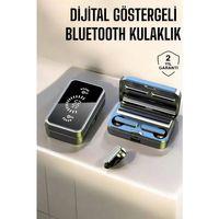 Aynalı Bluetooth Kulaklık Telefon Standlı Dijital Göstergeli