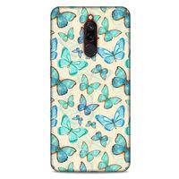 Xiaomi Redmi 8 Kılıf Kelebek Etkisi (13) Silikon Kap Lacivert