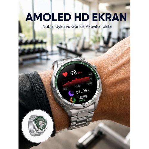 Amoled Smartwatch Harita Modlu Bluetooth Aramalı 3 Değiştirilebilir Kayışlı Yeni Nesil