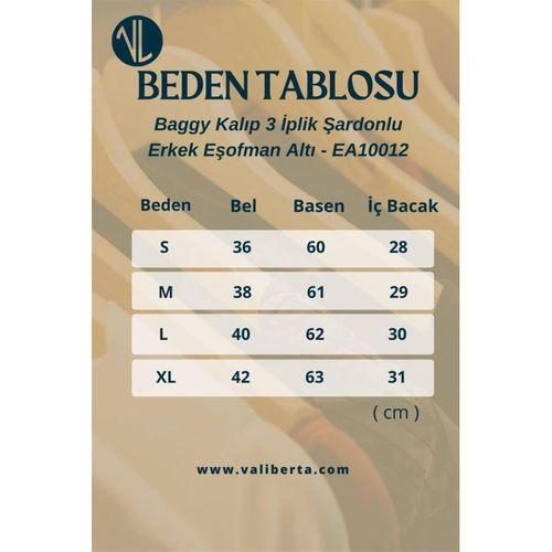 Baggy Kalıp 3 İplik Şardonlu Erkek Eşofman Altı - Füme