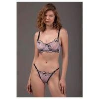 Kadın Seksi Siyah Gül Çiçek İşlemeli Tül Transparan Balenli Sütyen Külot Takımı Fantezi İç Çamaşır