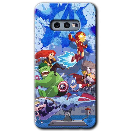 Samsung Galaxy S10e Kılıf HD Desen Baskılı Arka Kapak + Temperli Cam - Avengers Cartoon
