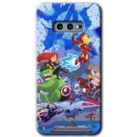 Samsung Galaxy S10e Kılıf HD Desen Baskılı Arka Kapak + Temperli Cam - Avengers Cartoon