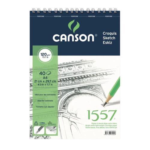 CANSON 1557 RESİM VE ÇİZİM BLOK 120 gram A4 40 Yaprak ÜSTTEN SPİRALLİ