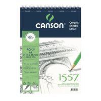 CANSON 1557 RESİM VE ÇİZİM BLOK 120 gram A4 40 Yaprak ÜSTTEN SPİRALLİ