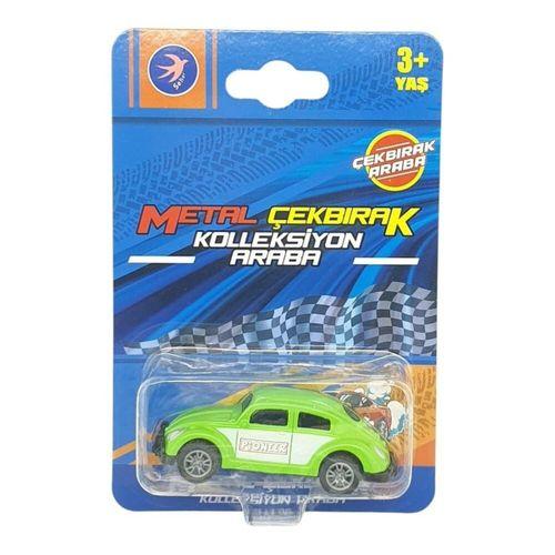Çek Bırak Metal Küçük Arabalar 8 cm - SH40031 - Yeşil Vosvos