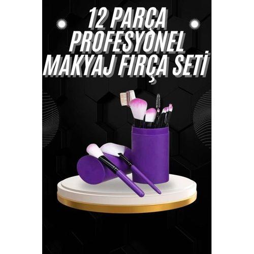 12 Parça Profesyonel Makyaj Fırçası Far Fırçası Allık Fırçası Yumuşak Kıllı