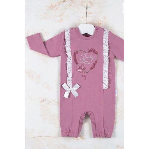 Love Kalp Nakışlı % 100 Pamuk Kız Bebek Tulumu