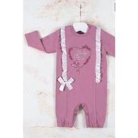 Love Kalp Nakışlı % 100 Pamuk Kız Bebek Tulumu