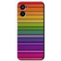 Oppo Reno 3 Kılıf Baskılı Kapak - Colorful Lines +Tam Kaplayan Mat Seramik