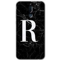 Huawei Mate 10 Lite Kılıf HD Desen Baskılı Arka Kapak - Siyah Mermer Desenli R Harfi
