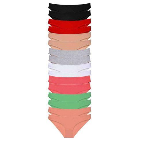 16 adet Süper Eko Set Likralı Kadın Slip Külot 8 Renkli