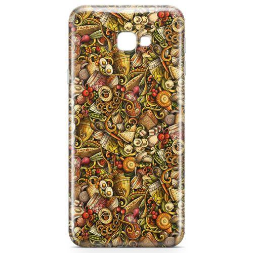Samsung Galaxy J4 Plus Kılıf Gastronomi Doodle Arka Kapak Koruma Desenli Full Koruyucu
