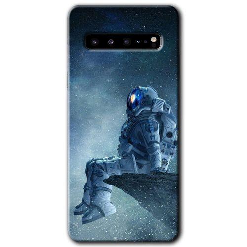 Galaxy S10 Plus Kılıf HD Desen Baskılı Arka Kapak - Astronot Yalnızlığı + Kırılmaz Cam