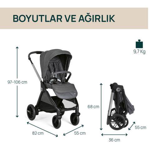 Chicco Bellagio Bebek Arabası Black Satin