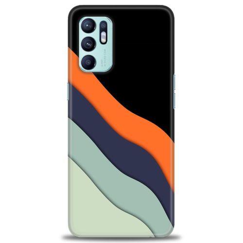 Oppo Reno 6 Kılıf HD Baskılı Kılıf - Siyah + Tam Ekran Koruyucu