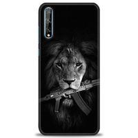Huawei Y8P Kılıf HD Baskılı Kılıf - Tüfek ve Aslan + Tam Ekran Koruyucu