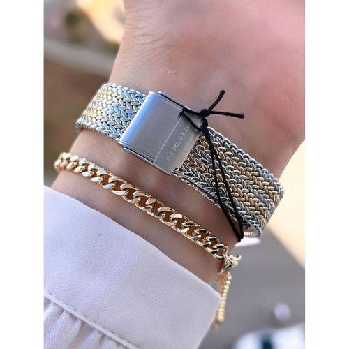 U.S.POLO ASSN Çelik Kordon 3 Atm Suya Dayanıklı Kadın Kol Saati+Bileklik Hediyeli USPA.2105.05