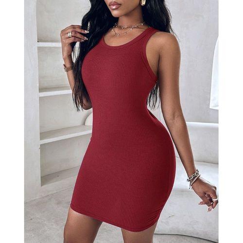 Kadın Kalın Askılı Bodycon Kaşkorse Mini Elbise