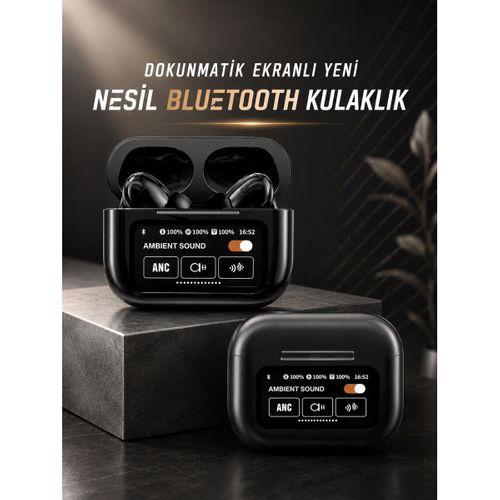 Bluetooth Kulaklık Kablosuz Ekranlı Anc enc Destekli Dokunmatik