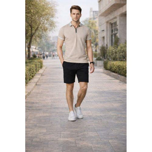 ALEXANDERGARDI FERMUAR DETAYLI POLO YAKA T-SHİRT (BARAKM)