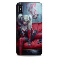 Apple iPhone XS Max Uyumlu Kılıf Harley Quinn (22) Tam Koruma Kılıfı Kırmızımsı kahverengi