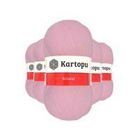 5 Adet Kristal Çift Katlı El Örgü Lif İpi Bebe Pembe K788