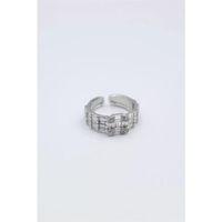 Baget Taşlı Yüzük - Gümüş