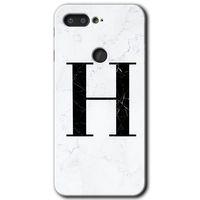 Potkal Hediye Fabrikası General Mobile GM 9 Pro Kılıf HD Desen Baskılı Arka Kapak - Beyaz Mermer Desenli H Harfi