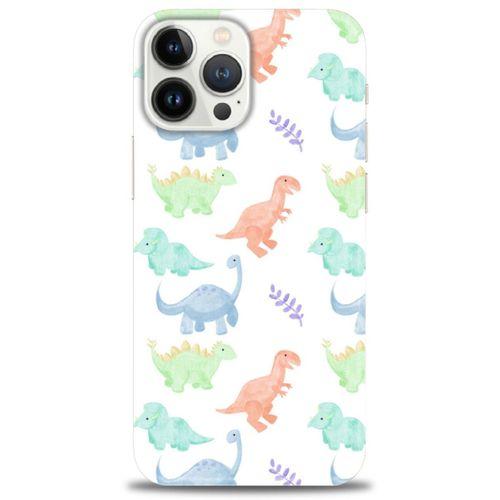 iPhone 14 Pro Max Kılıf HD Baskılı Kılıf - Minik Dinazorlar + Tam Ekran Koruyucu