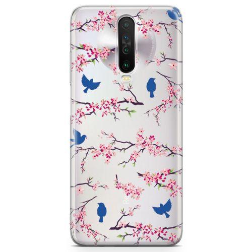 Xiaomi Redmi Poco X2 Kılıf Mavi Serçe Arka Kapak Koruma Desenli Full Koruyucu