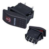 PowerMaster Çapa Irgatı Sembollü Yaylı Işıksız 3 Pinli On-Off 12-24V Marin Switch