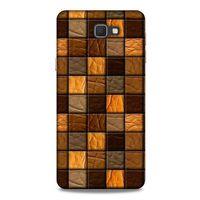 Samsung Galaxy J7 Prime Kılıf Patchwork (32) Soft Silikon Kılıf Turuncu Kahve