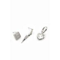 3'lü Kalp Küpe - Gümüş