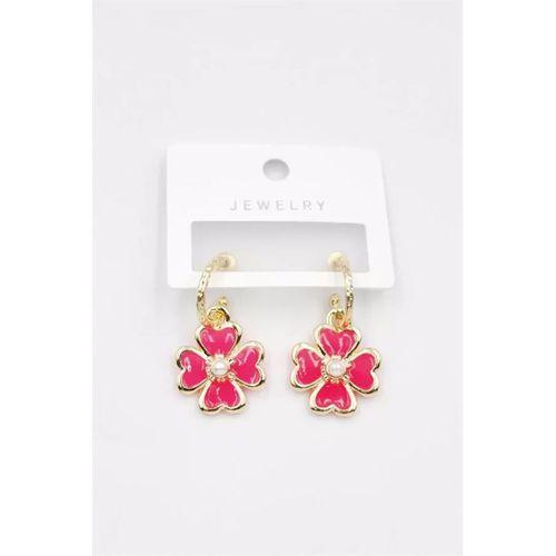 Çiçek Küpe - Pembe