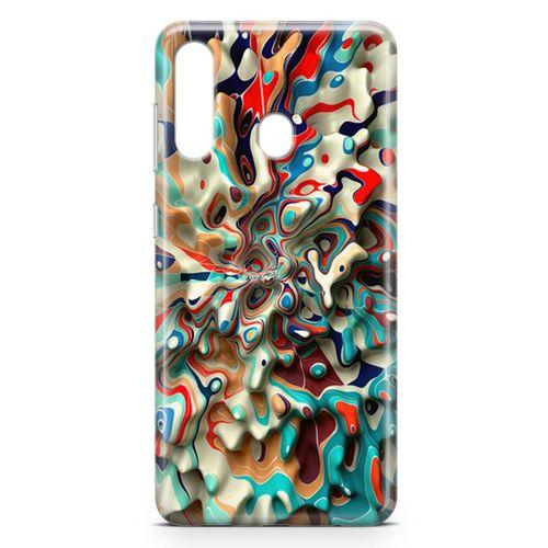Samsung Galaxy A60 Kılıf Mermer Cam Göbeği Arka Kapak Koruma Desenli Full Koruyucu