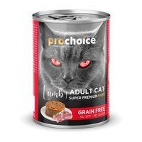 Prochoice Yetişkin Kediler İçin, Tahılsız, Kuzu Etli Ezme Konserve 12x400 gr