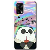 Oppo A54 Kılıf Baskılı Kapak - Milkshake Panda + 5D Tam Kaplayan Cam