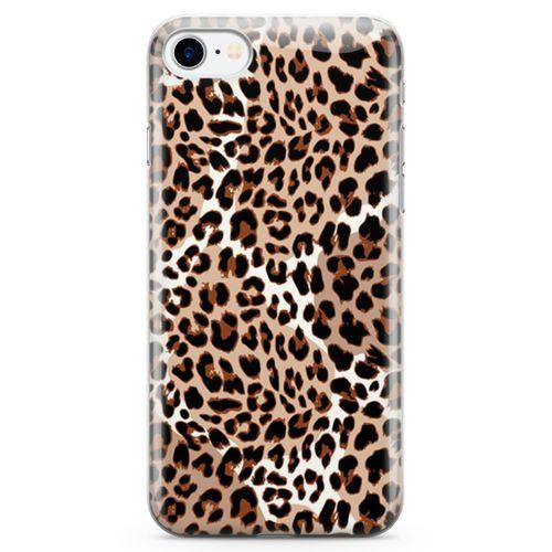 Apple iPhone 7 Kılıf Beyazlı Leopar Arka Kapak Koruma Desenli Full Koruyucu