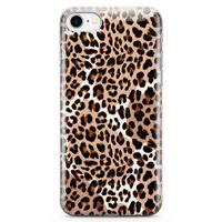Apple iPhone 7 Kılıf Beyazlı Leopar Arka Kapak Koruma Desenli Full Koruyucu