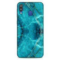 Mermer Desenli (13) Tema Silikon Kap Turkuaz Samsung Galaxy M20 Kılıf